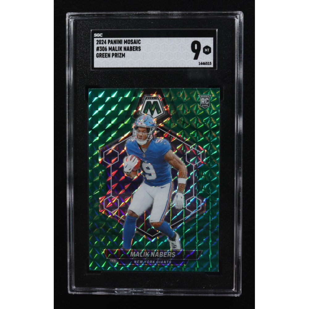 Malik Nabers 2024 Panini Mosaic Mosaic Green #306 RC (SGC 9) at PristineAuction.com