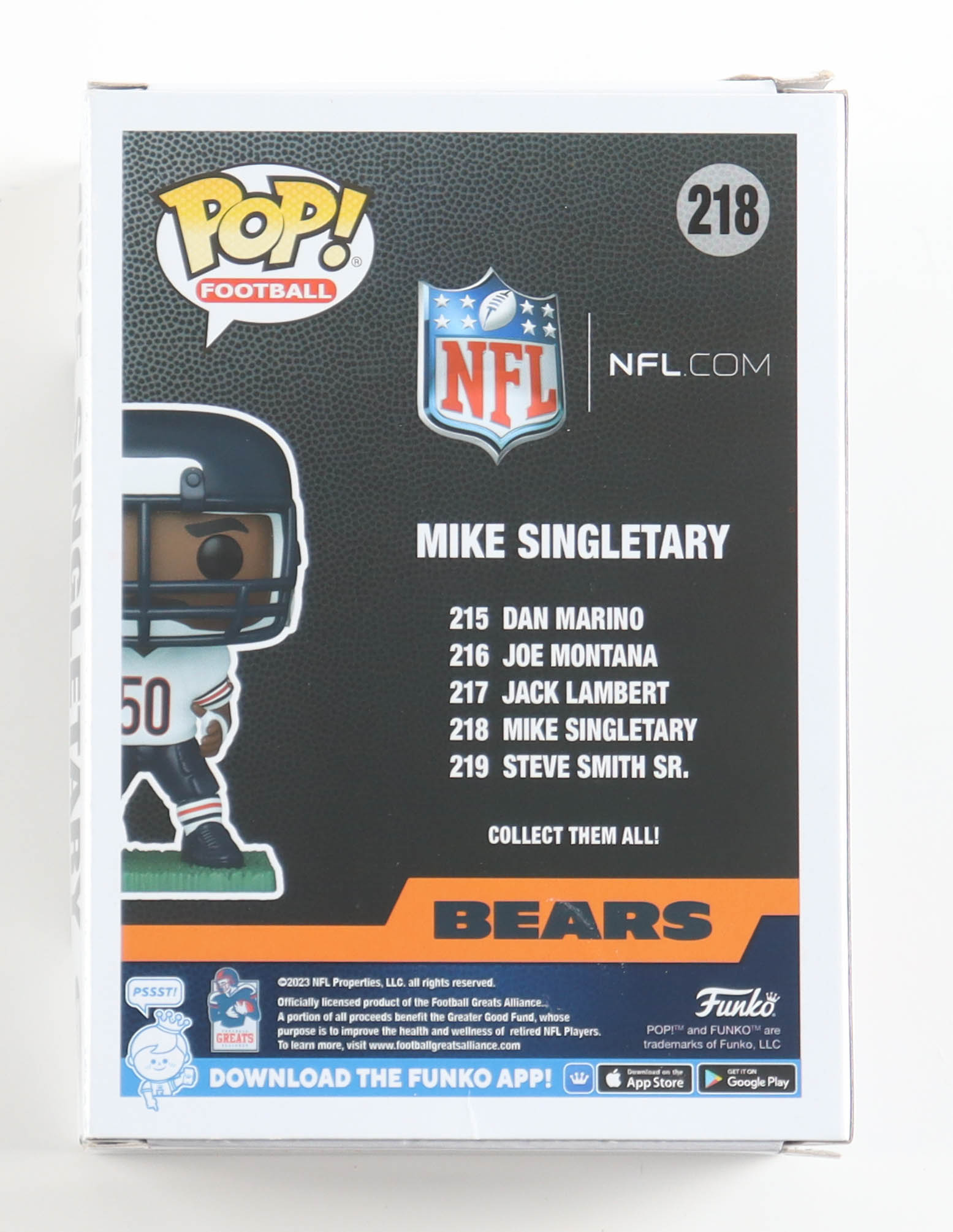 Mike Singletary Signed Bears #218 Funko Pop! Vinyl Figure (JSA) at PristineAuction.com Mike Singletary Signed Bears #218 Funko Pop! Vinyl Figure (JSA) at PristineAuction.com
