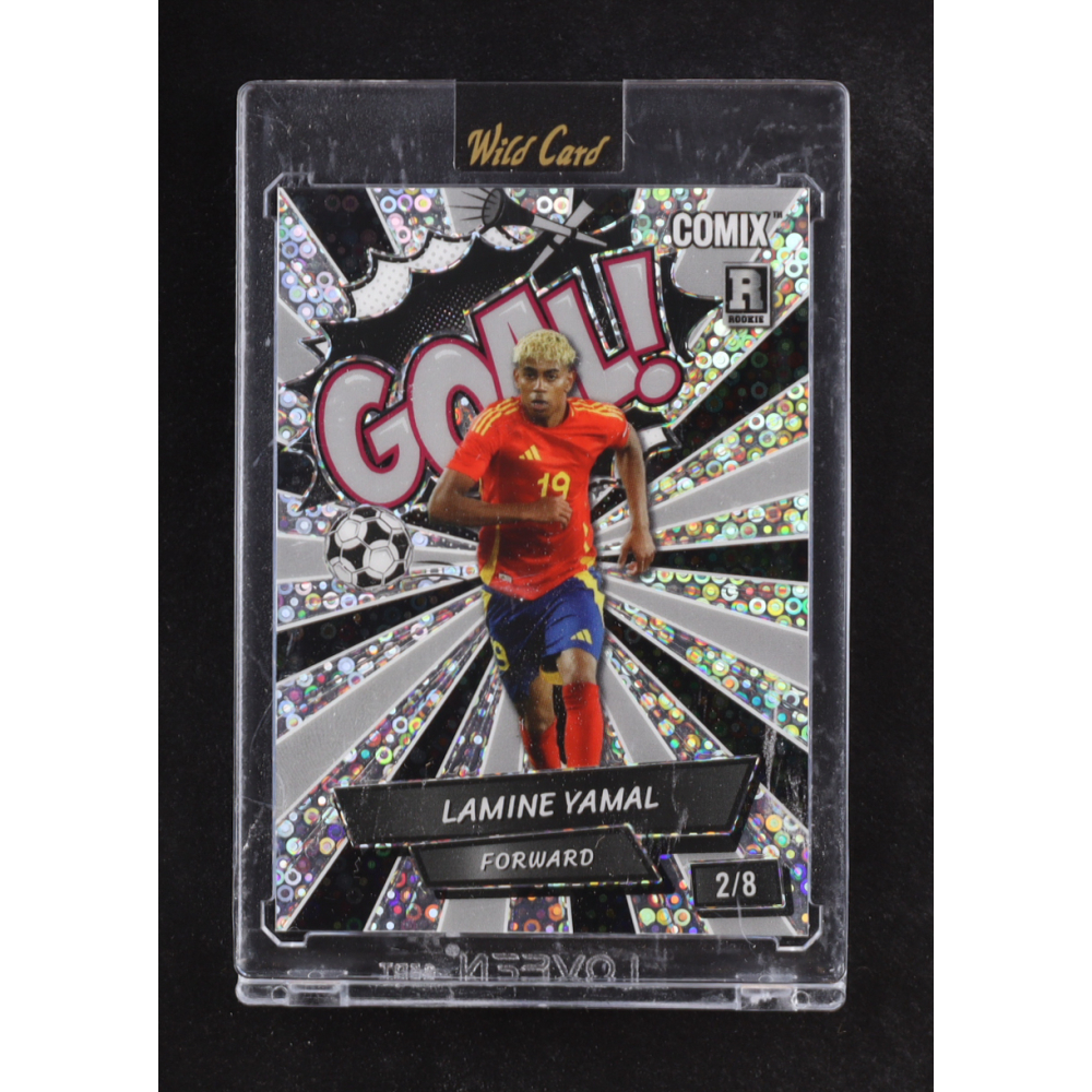 Lamine Yamal 2024 Wild Card Comix GOAL! Silver Donut Circles #ACBLG-LY01 #2/8 RC at PristineAuction.com