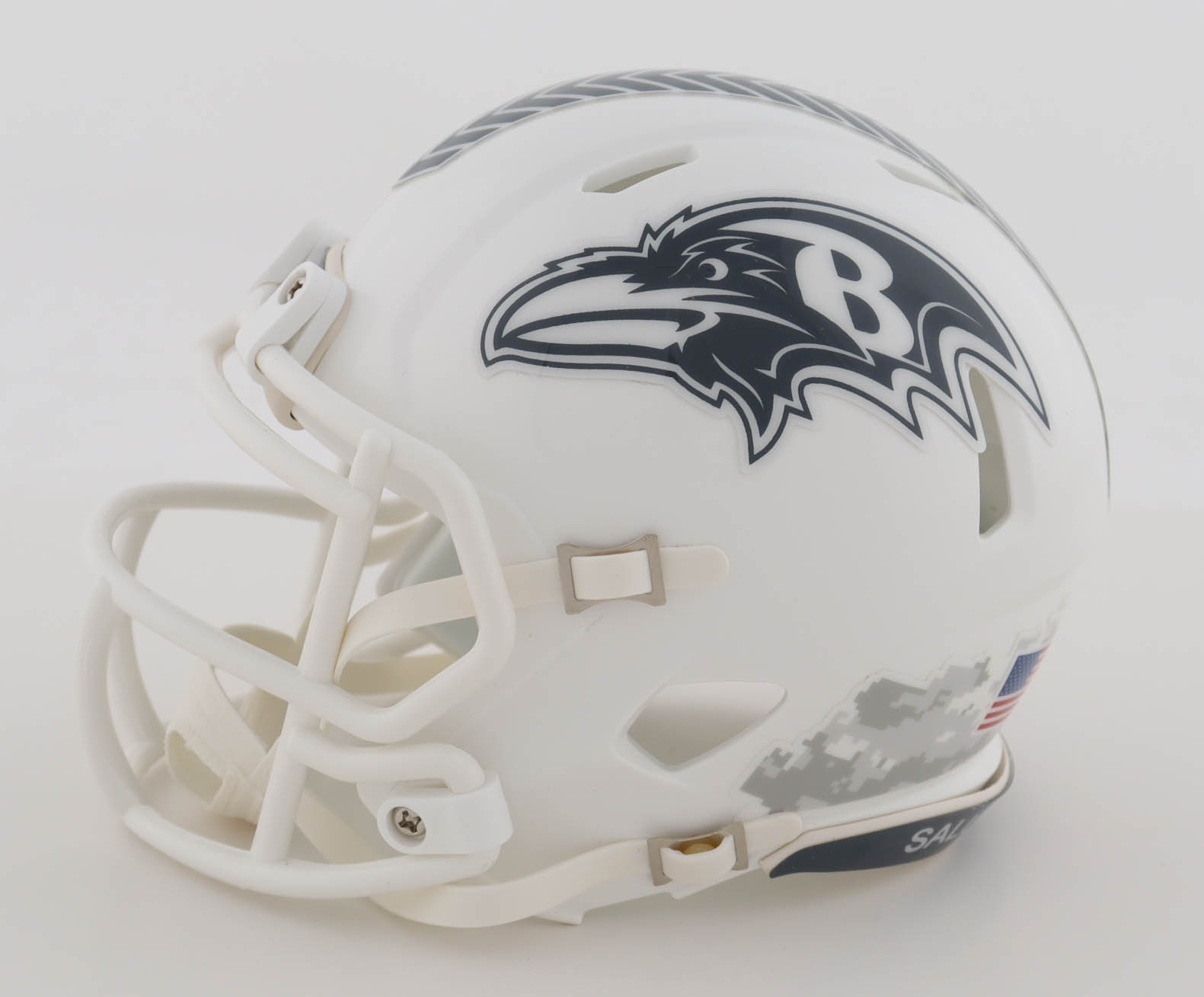 Ricky Williams Signed Ravens Salute To Service Alternate Speed Mini Helmet (Beckett) at PristineAuction.com Ricky Williams Signed Ravens Salute To Service Alternate Speed Mini Helmet (Beckett) at PristineAuction.com