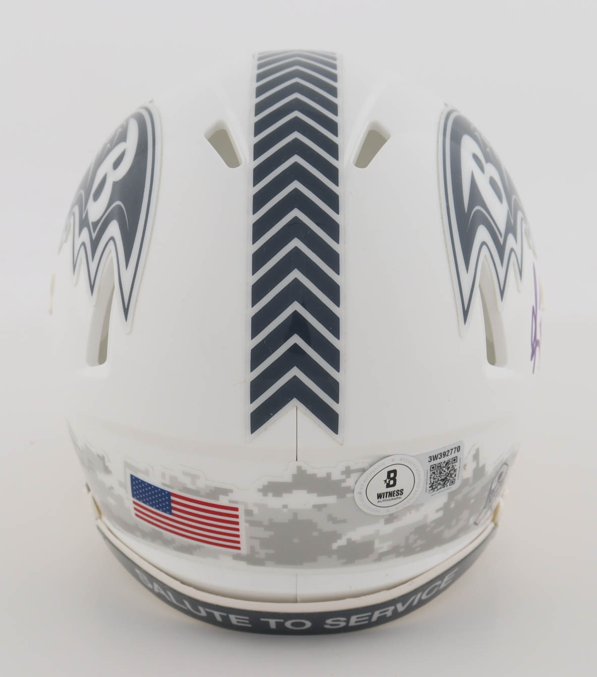 Ricky Williams Signed Ravens Salute To Service Alternate Speed Mini Helmet (Beckett) at PristineAuction.com Ricky Williams Signed Ravens Salute To Service Alternate Speed Mini Helmet (Beckett) at PristineAuction.com