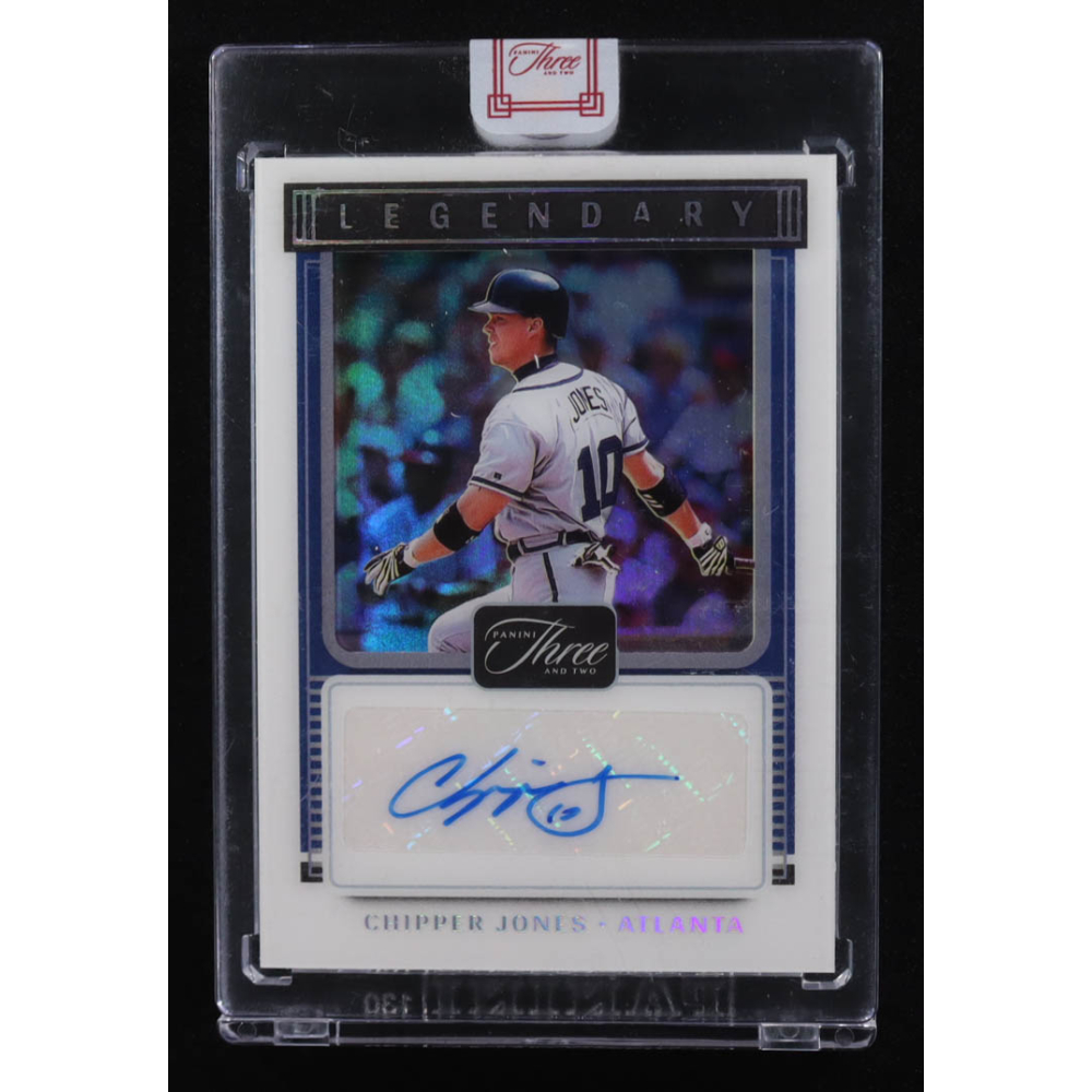 Chipper Jones 2022 Panini Three and Two Legendary Signatures Holo Silver #19 #08/20 at PristineAuction.com