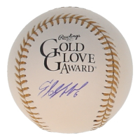 Starling Marte Signed Gold Glove Award Logo Baseball (JSA) at PristineAuction.com