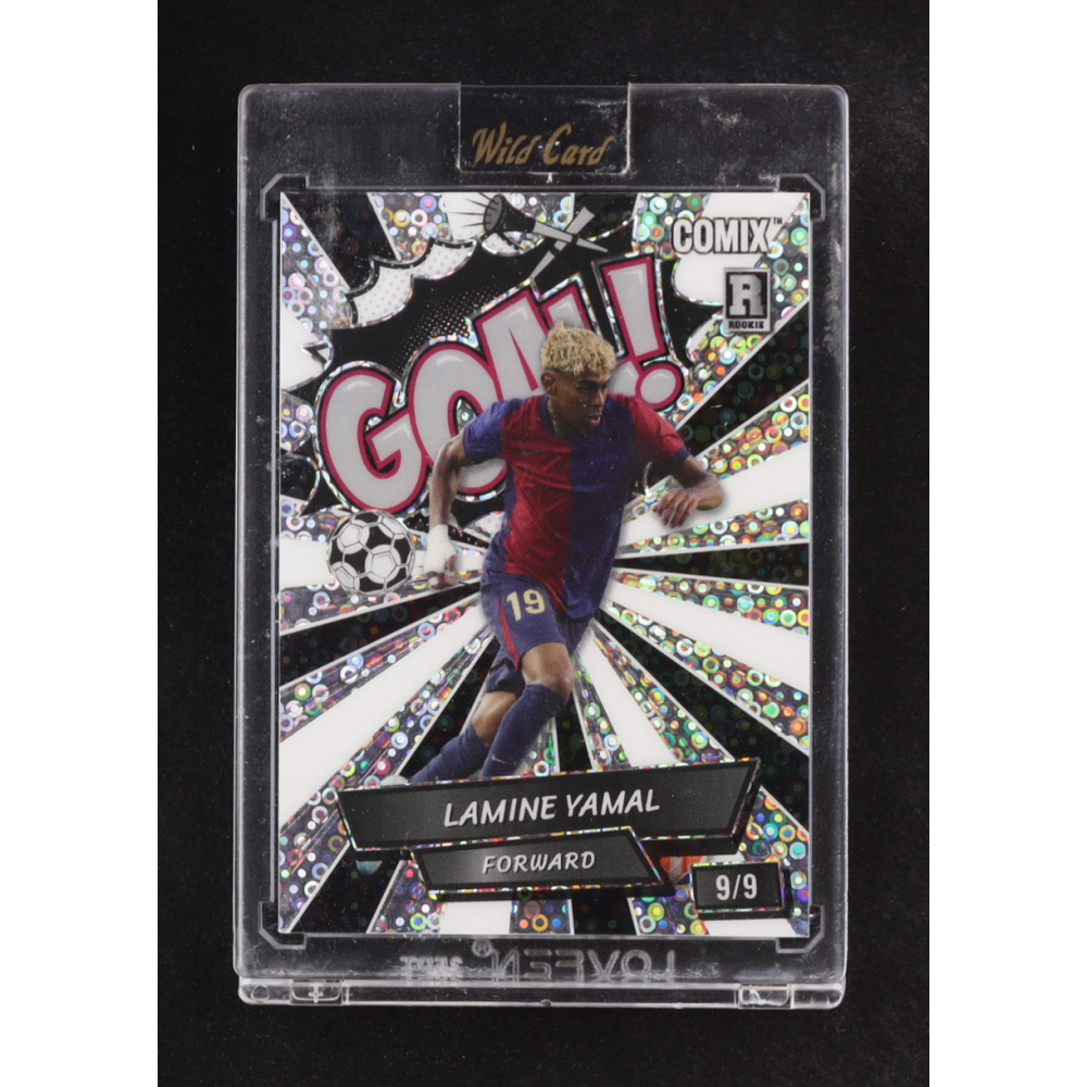 Lamine Yamal 2024 Wild Card Comix GOAL! Silver Donut Circles #ACBLG-LY02 #9/9 RC at PristineAuction.com