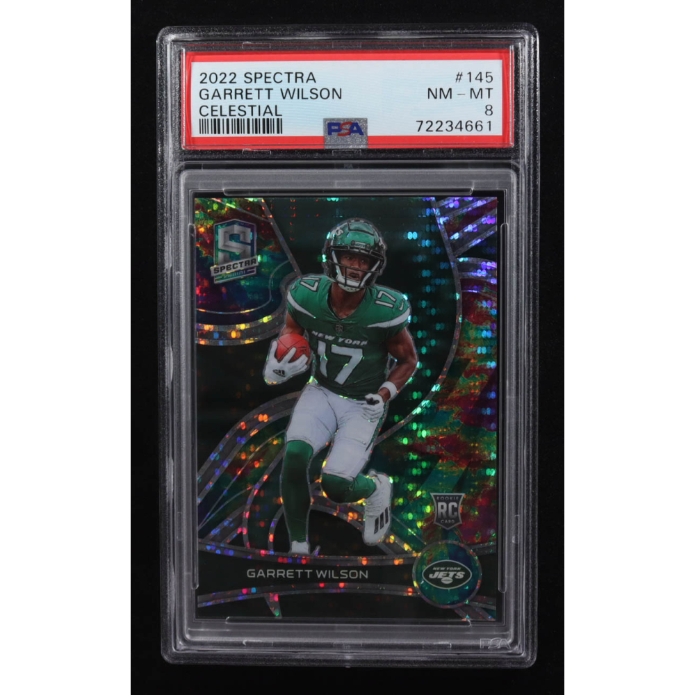 Garrett Wilson 2022 Panini Spectra Celestial #145 #68/99 RC (PSA 8) at PristineAuction.com