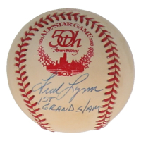 Fred Lynn Signed 1983 All-Star Game Logo Baseball Inscribed "1st Grand Slam" (JSA) at PristineAuction.com
