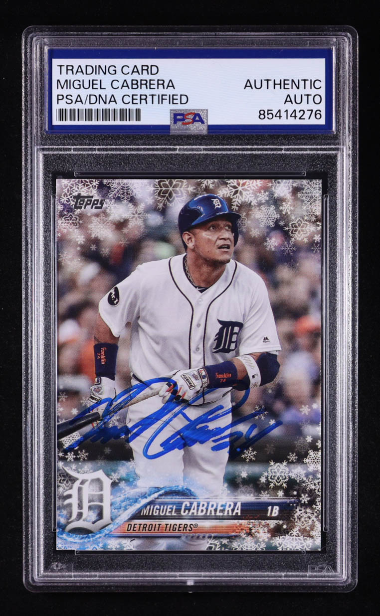 Miguel Cabrera Signed 2018 Topps Walmart Holiday Snowflake #HMW74 (PSA) at PristineAuction.com Miguel Cabrera Signed 2018 Topps Walmart Holiday Snowflake #HMW74 (PSA) at PristineAuction.com