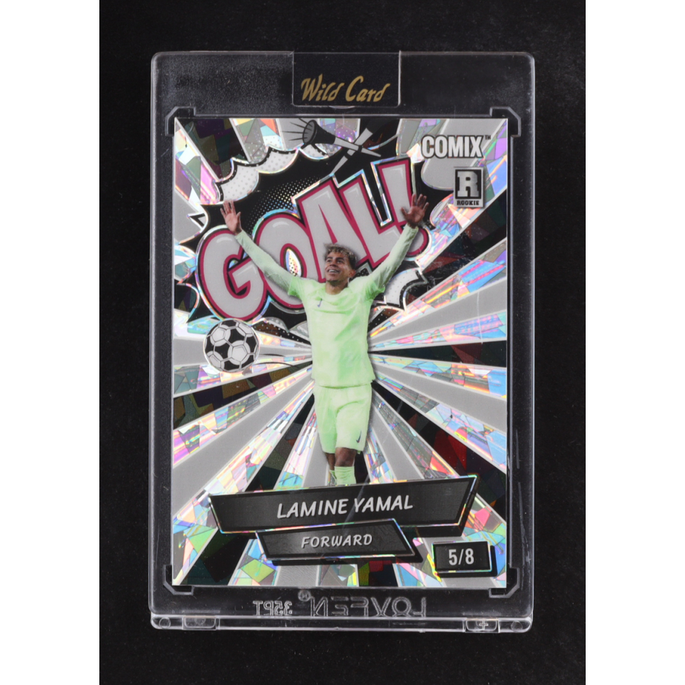 Lamine Yamal 2024 Wild Card Comix GOAL! Silver Crystal #ACBLG-LY04 #5/8 RC at PristineAuction.com