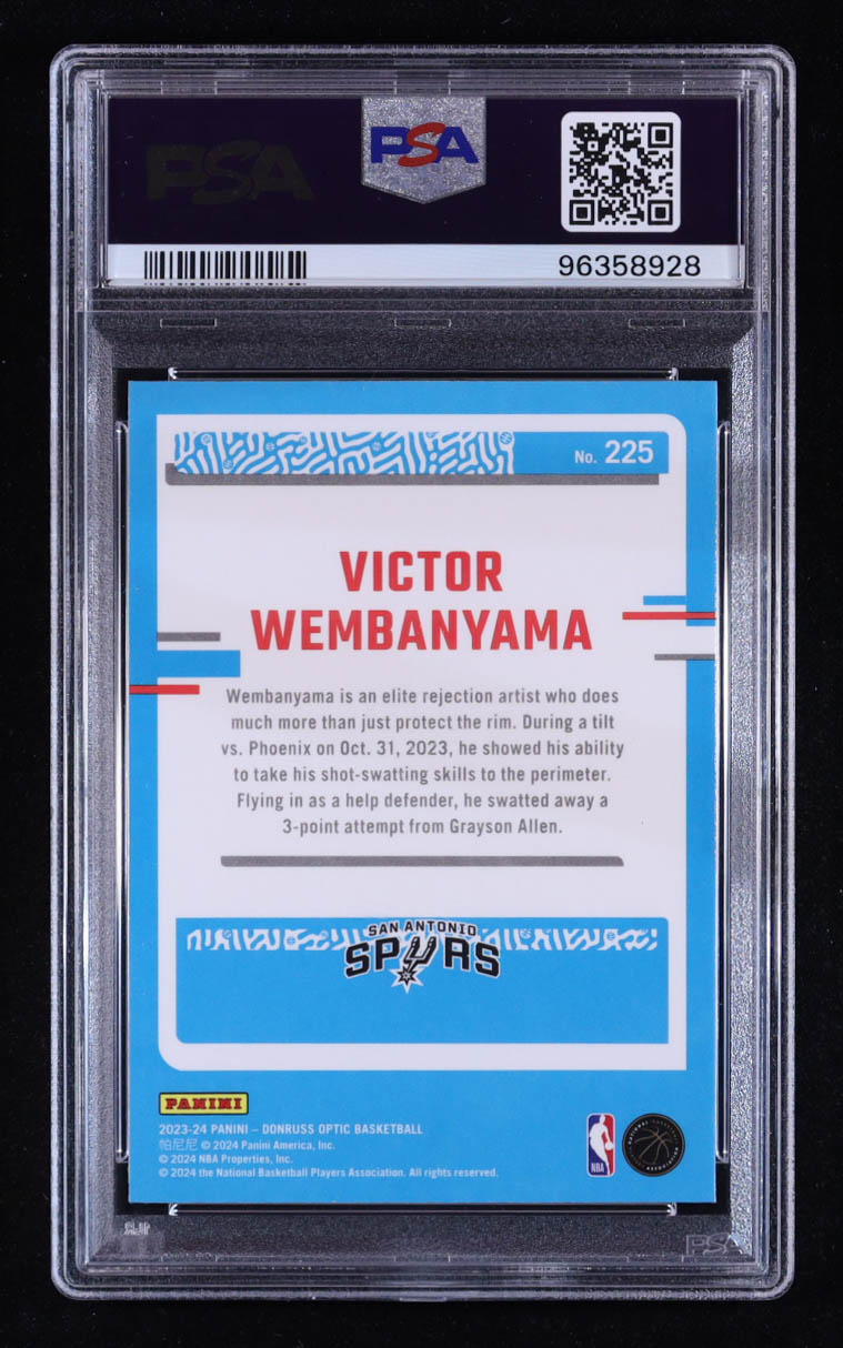 Victor Wembanyama 2023-24 Donruss Optic RR #225 RC (PSA 10) at PristineAuction.com Victor Wembanyama 2023-24 Donruss Optic RR #225 RC (PSA 10) at PristineAuction.com