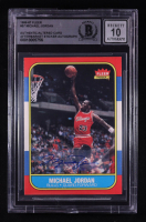 Michael Jordan Signed Sticker on 1986-87 Fleer #57 RC (BGS | Auto 10) at PristineAuction.com