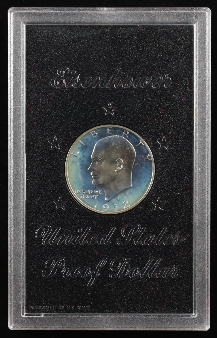 1972-S Eisenhower Proof Silver Dollar - Original Government Packaging at PristineAuction.com 1972-S Eisenhower Proof Silver Dollar - Original Government Packaging at PristineAuction.com