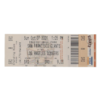 Barry Bonds 73rd Home Run Unused Giants Game Ticket (Stacks of Plaques) at PristineAuction.com