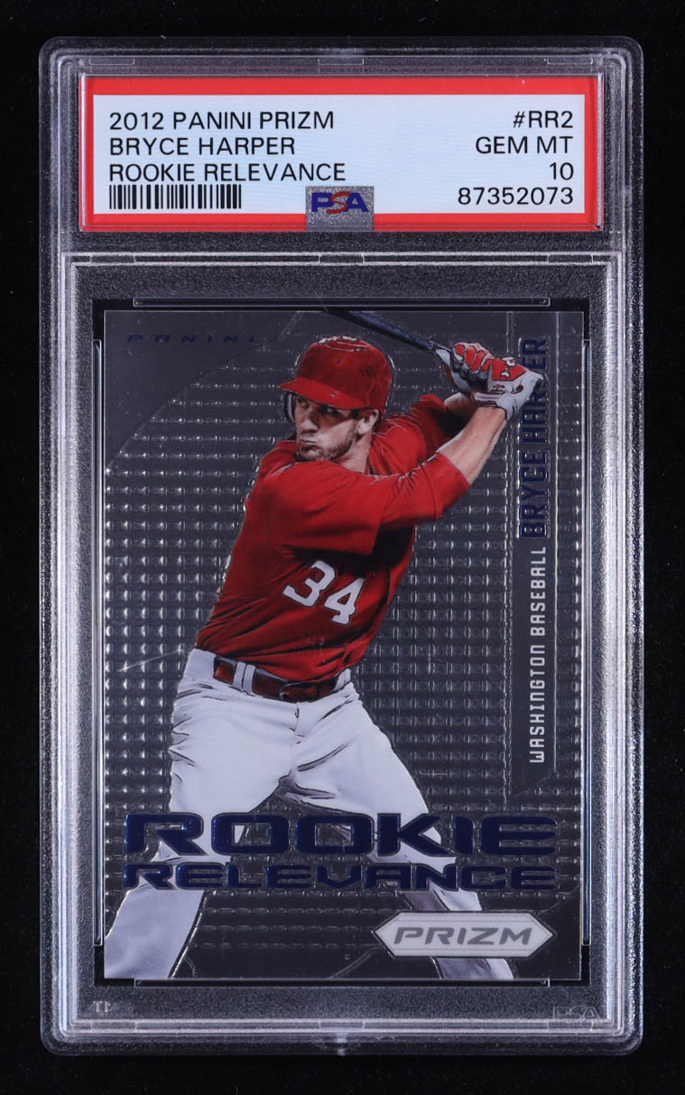 Bryce Harper 2012 Panini Prizm Rookie Relevance #RR2 RC (PSA 10) at PristineAuction.com Bryce Harper 2012 Panini Prizm Rookie Relevance #RR2 RC (PSA 10) at PristineAuction.com