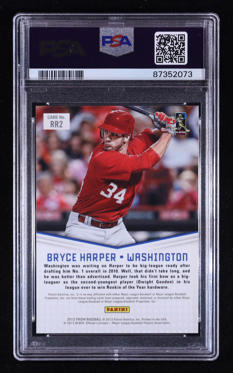 Bryce Harper 2012 Panini Prizm Rookie Relevance #RR2 RC (PSA 10) at PristineAuction.com Bryce Harper 2012 Panini Prizm Rookie Relevance #RR2 RC (PSA 10) at PristineAuction.com