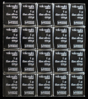 Uncut Sheet of (20) 1 Gram .999 Fine Silver Valcambi Bullion Bars at PristineAuction.com