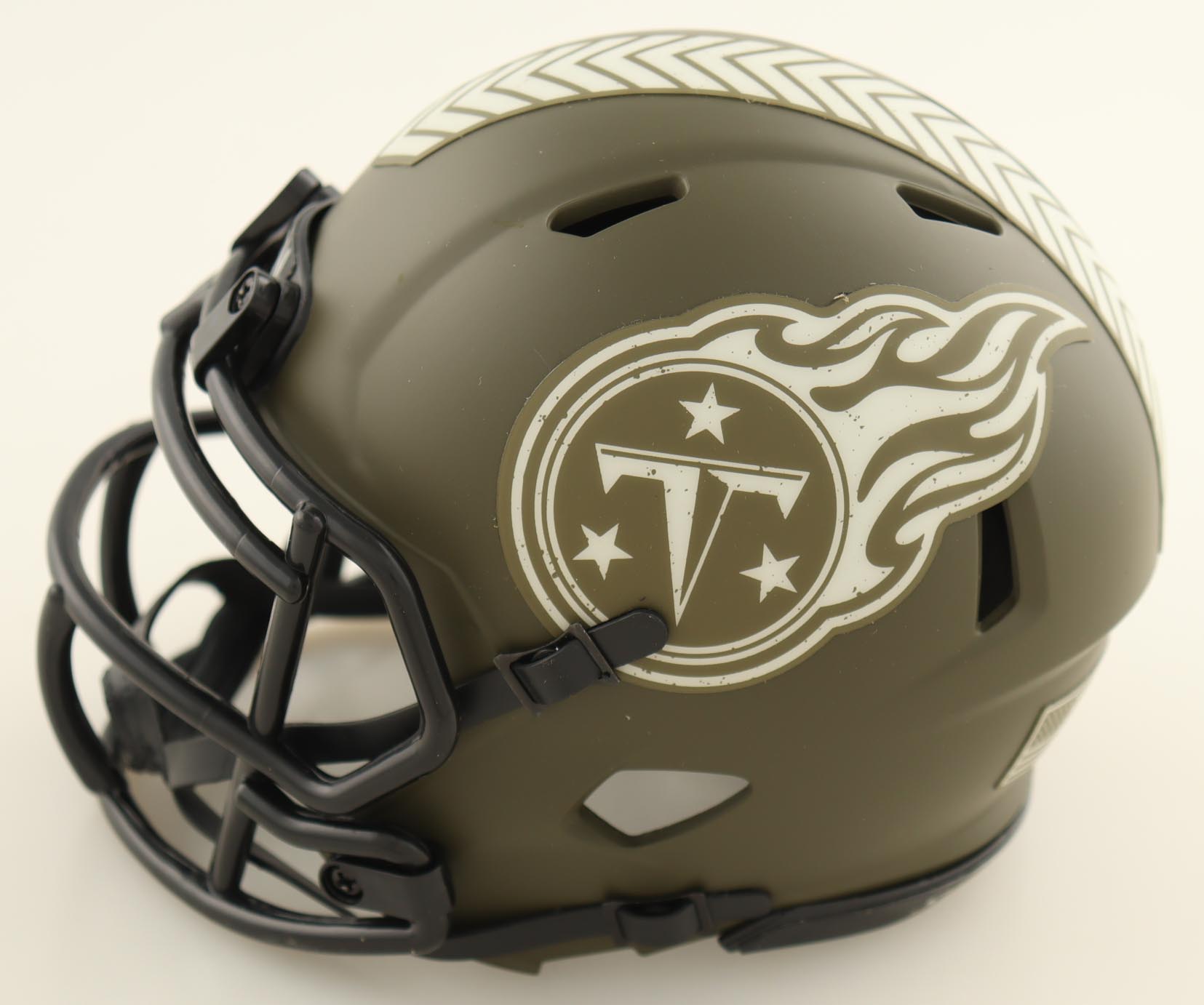 Calvin Ridley Signed Titans Salute To Service Alternate Speed Mini Helmet (Beckett) at PristineAuction.com Calvin Ridley Signed Titans Salute To Service Alternate Speed Mini Helmet (Beckett) at PristineAuction.com