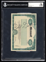 Bill Gates Signed Microsoft Stock Certificate Print (Beckett) at PristineAuction.com