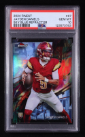 Jayden Daniels 2024 Finest Sky Blue Refractors #67 #126/325 RC (PSA 10) at PristineAuction.com