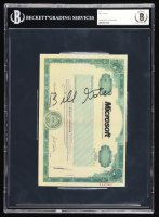 Bill Gates Signed Microsoft Stock Certificate Print (Beckett) at PristineAuction.com