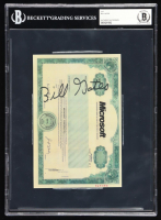 Bill Gates Signed Microsoft Stock Certificate Print (Beckett) at PristineAuction.com