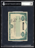 Bill Gates Signed Microsoft Stock Certificate Print (Beckett) at PristineAuction.com