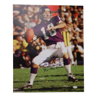 Fran Tarkenton Signed Vikings 16x20 Photo Inscribed "HOF 86", "NFL MVP 75" & "9x Pro Bowl" (JSA) at PristineAuction.com