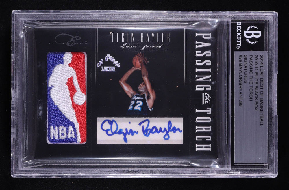 Elgin Baylor / Kobe Bryant 2010-11 Elite Black Box Passing the Torch Signatures #36 #64/99 (BGS Authentic) at PristineAuction.com Elgin Baylor / Kobe Bryant 2010-11 Elite Black Box Passing the Torch Signatures #36 #64/99 (BGS Authentic) at PristineAuction.com