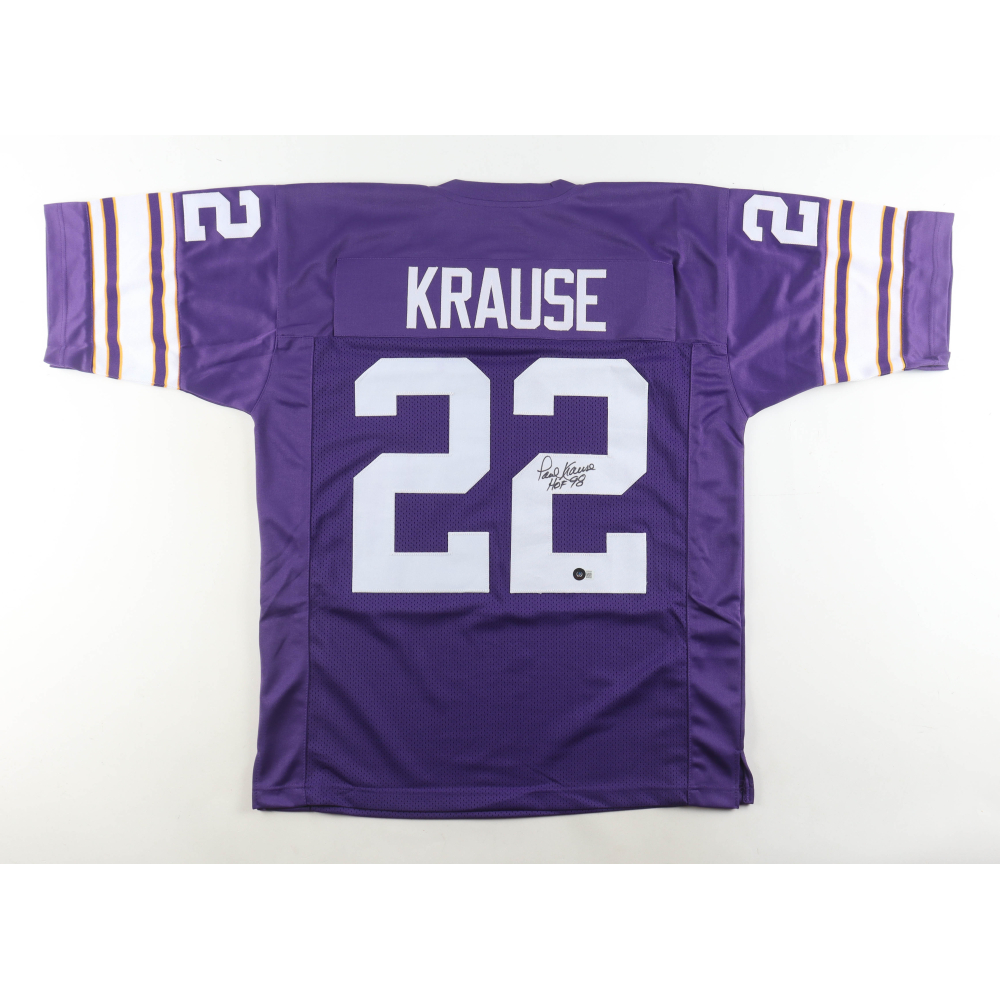 Paul Krause Signed Jersey Inscribed "HOF 98" (Beckett) at PristineAuction.com
