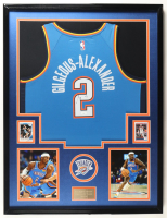 Shai Gilgeous-Alexander Signed Custom Framed Jersey Display With 2024-25 Panini Donruss #123 & 2023-24 Panini Hoops #59 Trading Cards (JSA) at PristineAuction.com