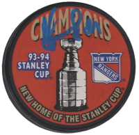 Sergei Zubov Signed Rangers 1993-94 Stanley Cup Champions Commemorative Hockey Puck (JSA) at PristineAuction.com