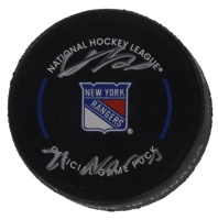 Adam Fox Signed Rangers Logo Hockey Puck Inscribed "21 Norris" (Fanatics) at PristineAuction.com