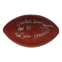 OJ Simpson Signed NFL Football Inscribed "HOF 85 / The Juice / 1973 MVP" (JSA) at PristineAuction.com