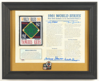 1961 World Series Custom Framed Commemorative Patch Display Signed by (4) with Moose Skowron, Tony Kubek, Bobby Richardson & Clete Boyer (PSA) at PristineAuction.com