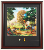 Disney "Winnie The Pooh" Custom Framed Print Display by Thomas Kinkade with Piglet & Pooh Pins at PristineAuction.com