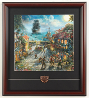 "The Pirates of the Carribean" by Thomas Kinkade Custom Framed Display with Ride Logo Pin at PristineAuction.com
