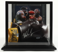 Mike Tyson Signed Pair of Everlast Boxing Gloves with Wood Display Case (Tyson & PSA) at PristineAuction.com