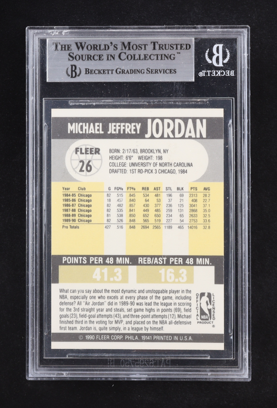 Michael Jordan 1990-91 Fleer #26 (BGS 8.5) at PristineAuction.com Michael Jordan 1990-91 Fleer #26 (BGS 8.5) at PristineAuction.com