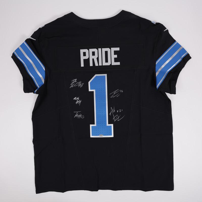 Lions Nike Elite Authentic Jersey Signed By (5) with Jack Campbell, Terrion Arnold, Alim McNeil, Amik Robertson & DJ Reader (Schwartz) at PristineAuction.com Lions Nike Elite Authentic Jersey Signed By (5) with Jack Campbell, Terrion Arnold, Alim McNeil, Amik Robertson & DJ Reader (Schwartz) at PristineAuction.com