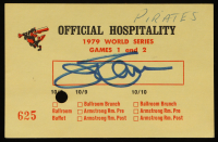 Jim Palmer Signed Orioles 1979 World Series Games 1 and 2 Hospitality Ticket (JSA) at PristineAuction.com