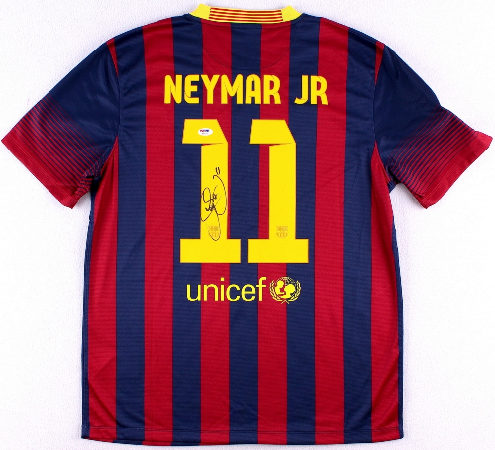 Neymar Signed Barcelona Nike Authentic Soccer Jersey (PSA LOA