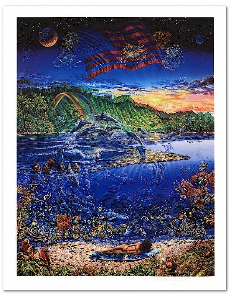 Robert Lyn Nelson "Ring of Life" Signed Limited Edition 26.5" x 35" Mixed Media on Paper #35/50 (Diplomatic Proof) at PristineAuction.com Robert Lyn Nelson "Ring of Life" Signed Limited Edition 26.5" x 35" Mixed Media on Paper #35/50 (Diplomatic Proof) at PristineAuction.com