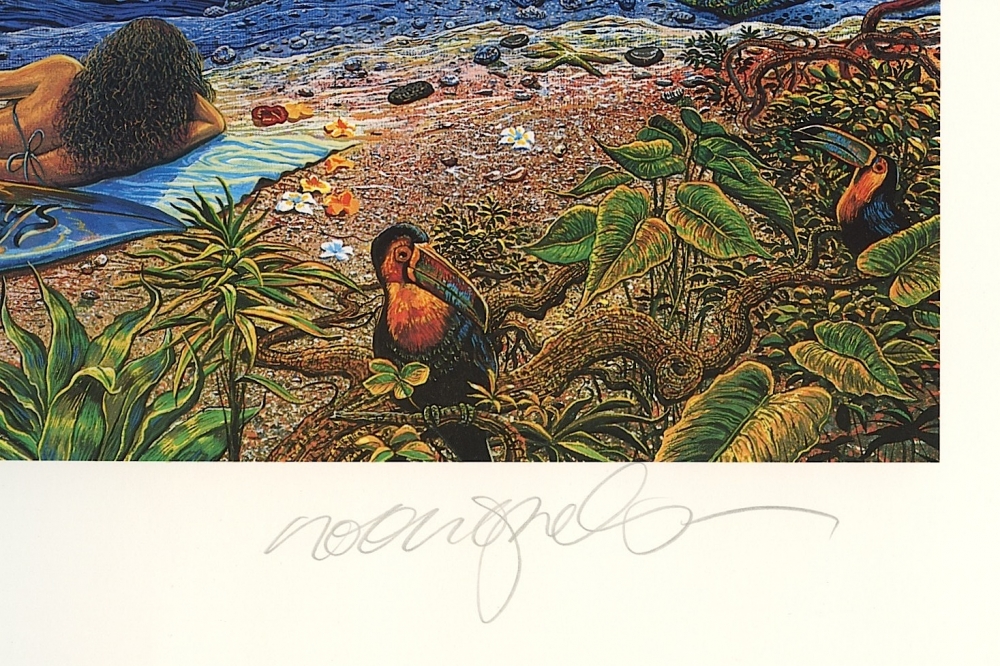 Robert Lyn Nelson "Ring of Life" Signed Limited Edition 26.5" x 35" Mixed Media on Paper #35/50 (Diplomatic Proof) at PristineAuction.com Robert Lyn Nelson "Ring of Life" Signed Limited Edition 26.5" x 35" Mixed Media on Paper #35/50 (Diplomatic Proof) at PristineAuction.com