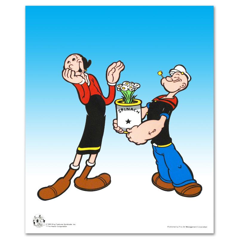 Popeye & Olive Oyl "Popeye Spinach" Limited Edition 1999 13.5" x 17" Animation Serigraph Cel at PristineAuction.com Popeye & Olive Oyl "Popeye Spinach" Limited Edition 1999 13.5" x 17" Animation Serigraph Cel at PristineAuction.com