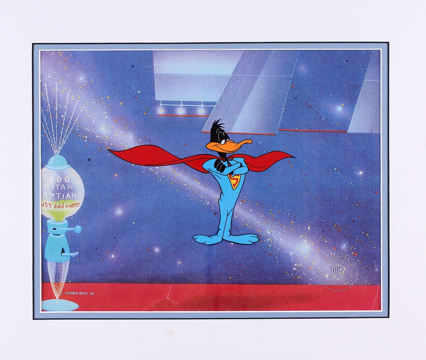 Daffy Duck "Stupor Duck" 1991 Warner Bros. Limited Edition 16x19 Matted Animation Sericel (Official Warner Bros Authentication Seal & COA) at PristineAuction.com Daffy Duck "Stupor Duck" 1991 Warner Bros. Limited Edition 16x19 Matted Animation Sericel (Official Warner Bros Authentication Seal & COA) at PristineAuction.com