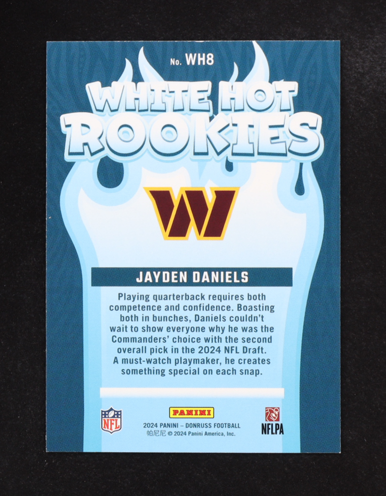 Jayden Daniels 2024 Donruss White Hot Rookies #8 RC at PristineAuction.com Jayden Daniels 2024 Donruss White Hot Rookies #8 RC at PristineAuction.com