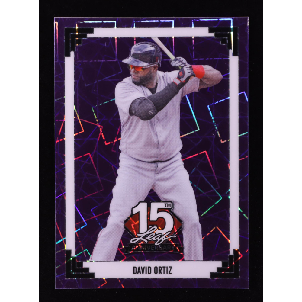 David Ortiz 2025 Leaf 15th Year Anniversary National Convention '91 Leaf Purple Laser #91B39 #6/7 at PristineAuction.com