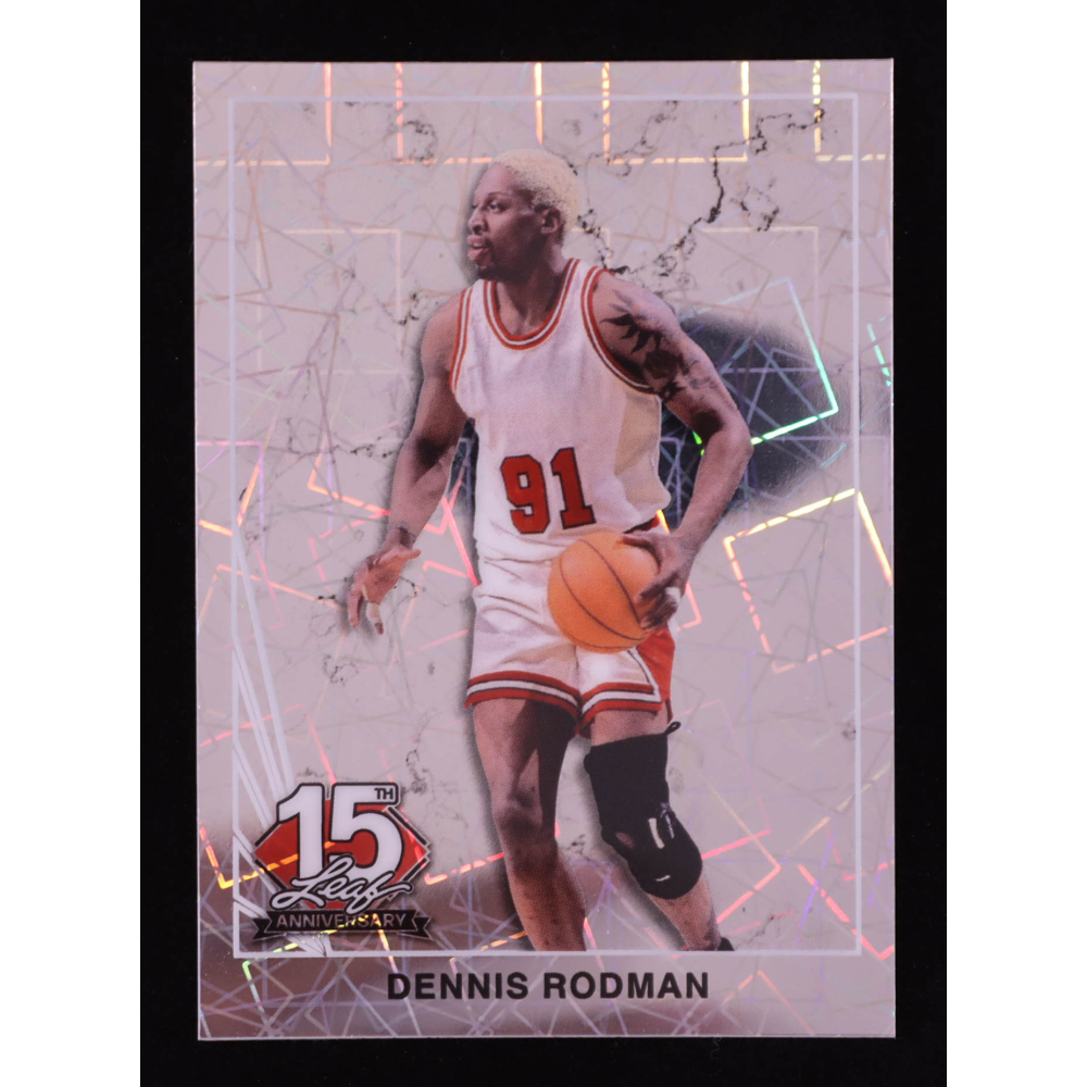 Dennis Rodman 2025 Leaf 15th Year Anniversary National Convention '90 Leaf Silver Laser #90B40 #10/15 at PristineAuction.com