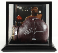 Mike Tyson Signed Vintage Everlast 'Jack Dempsey' Boxing Glove in Wood Display Case (Tyson & PSA) at PristineAuction.com