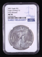 2021 American Silver Eagle Type 2, Early Releases (NGC MS70) at PristineAuction.com