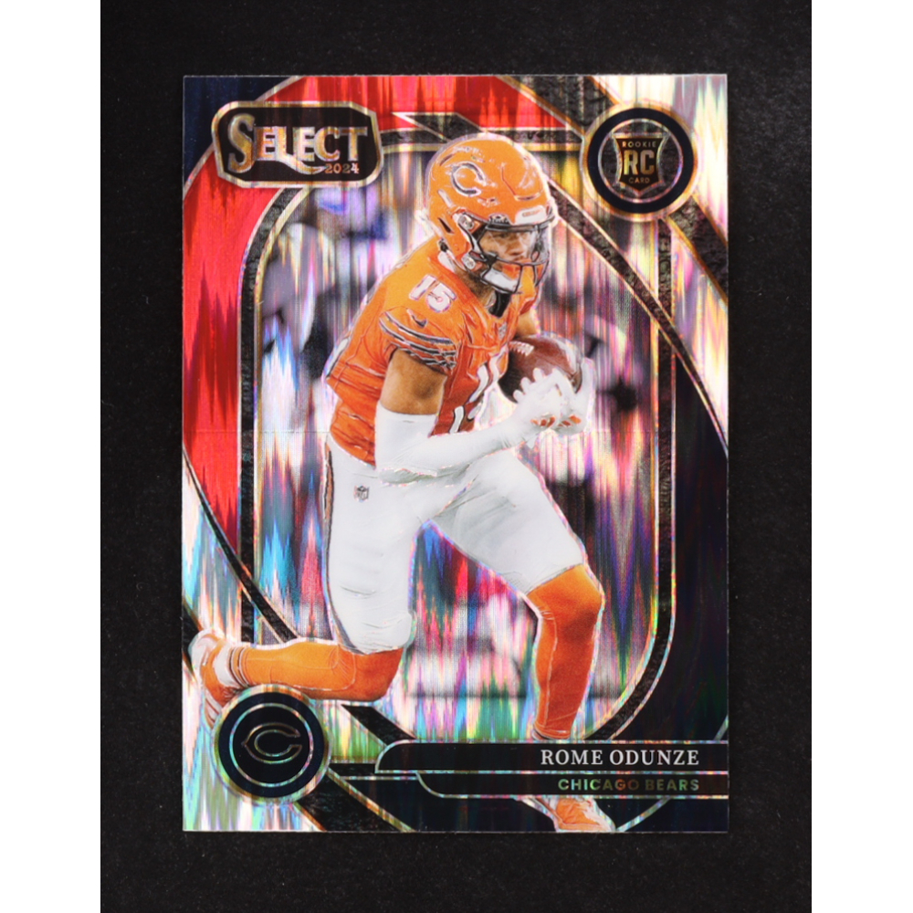 Rome Odunze 2024 Select Prizm Black and Red Shock #236 RC at PristineAuction.com